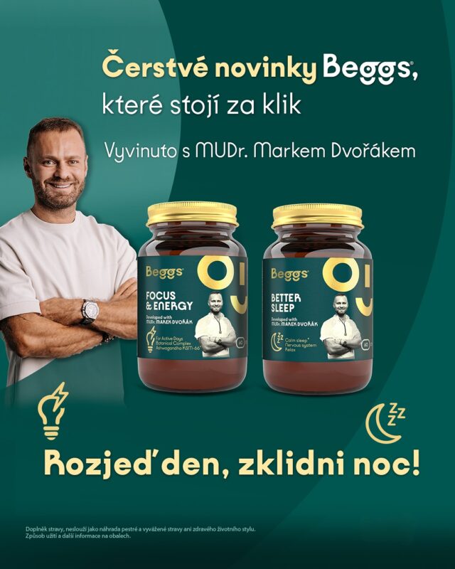 Představujeme vám naše novinky ✨

🕺🏼 Rozjeďte svůj den s Beggs Focus & Energy, 
💤 Zklidněte noc s Beggs Better Sleep

Vyvíjeno ve spolupráci s MUDr. Markem Dvořákem.